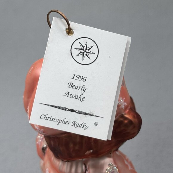 Vintage Christopher Radko Ornament 1996 Bearly Awake Retired Pediatric Cancer - Picture 7 of 9